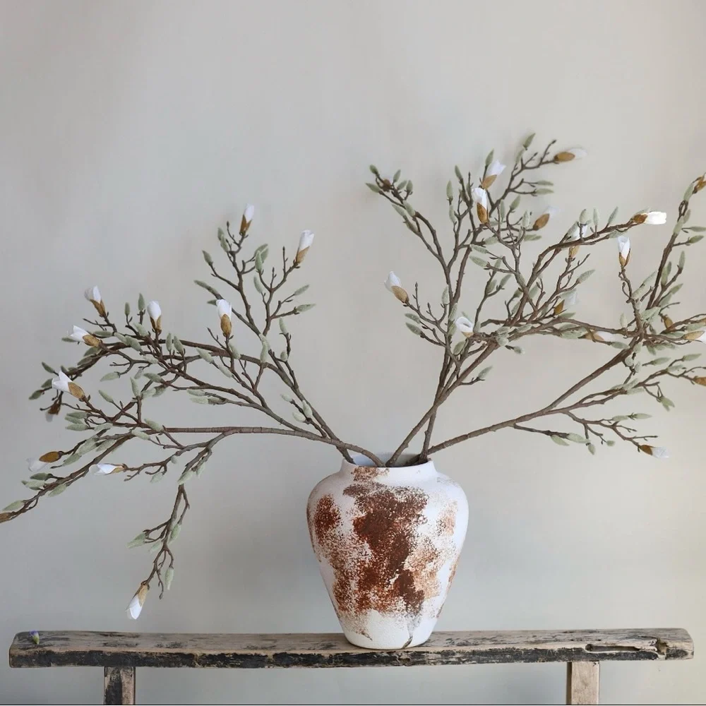 Magnolia budding & bloom realistic branches approximately 38” long, extra tall
